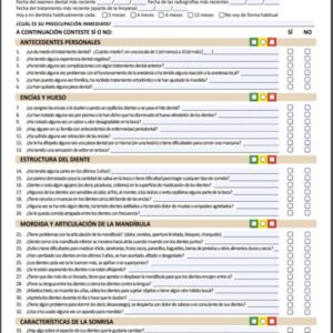 Formularios de historia dental
